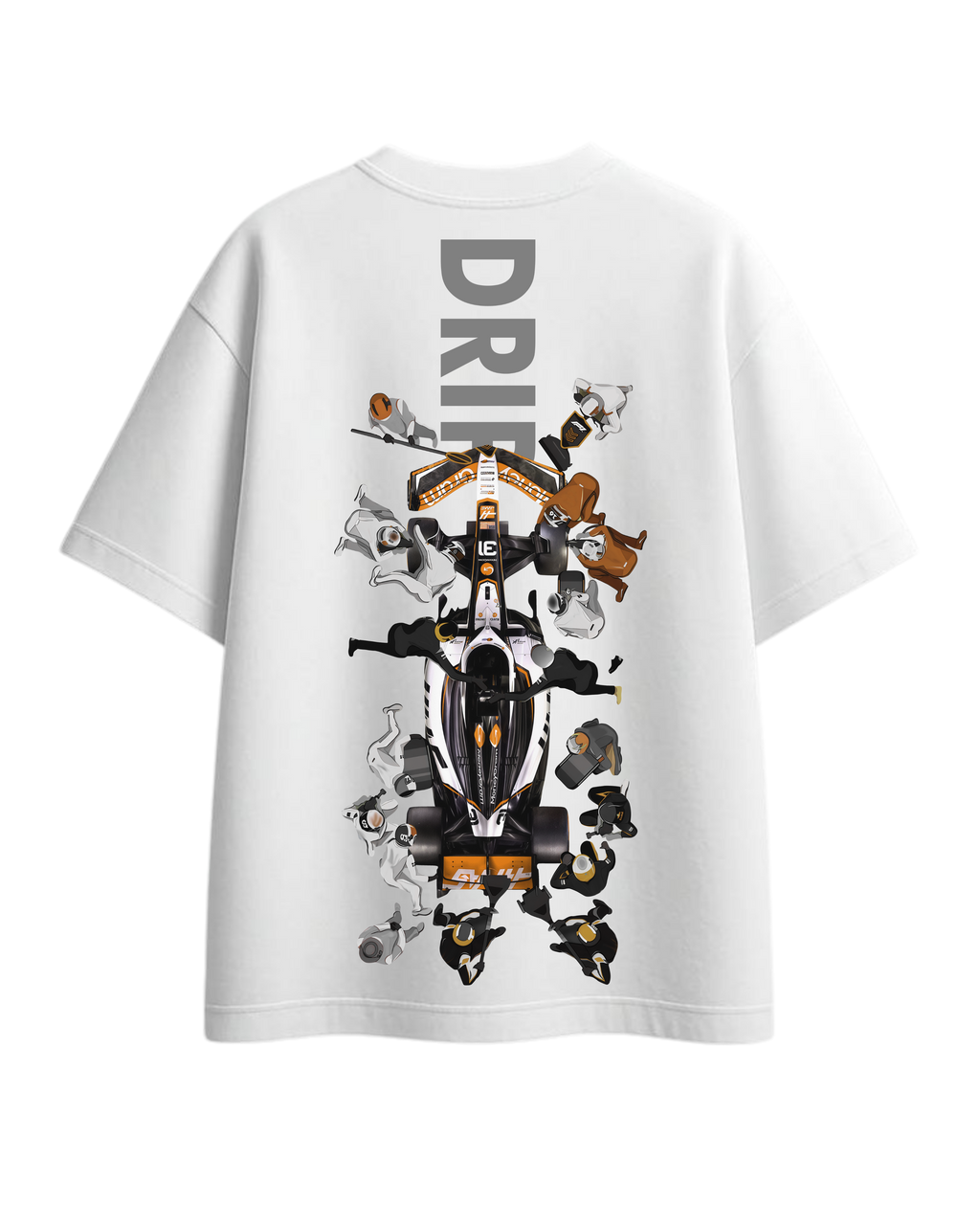 Motorsport Pitstop Oversized T-Shirt White