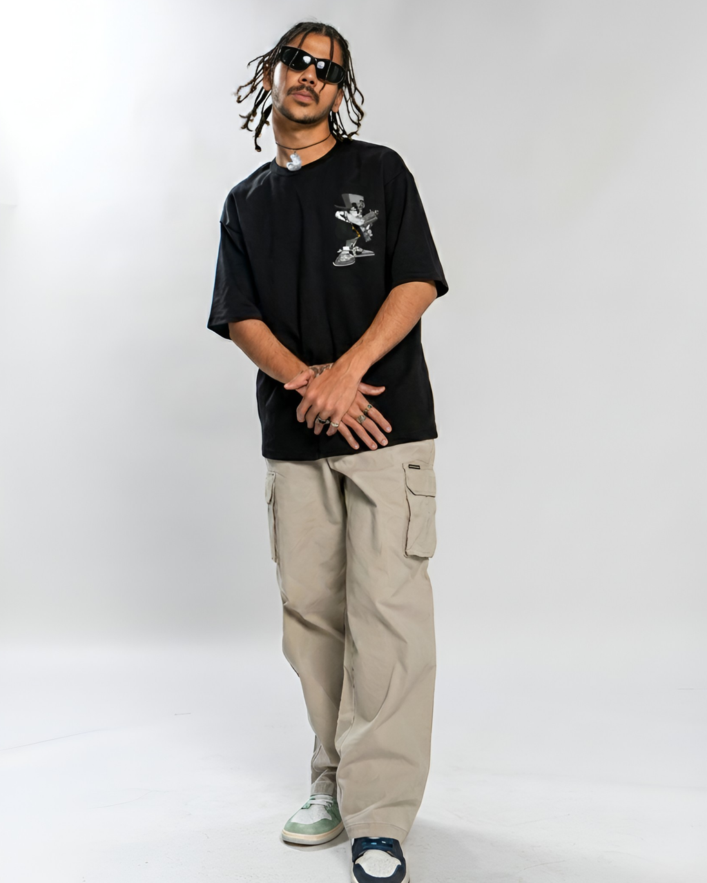 Urban Drips Crew Black Oversized T-Shirt