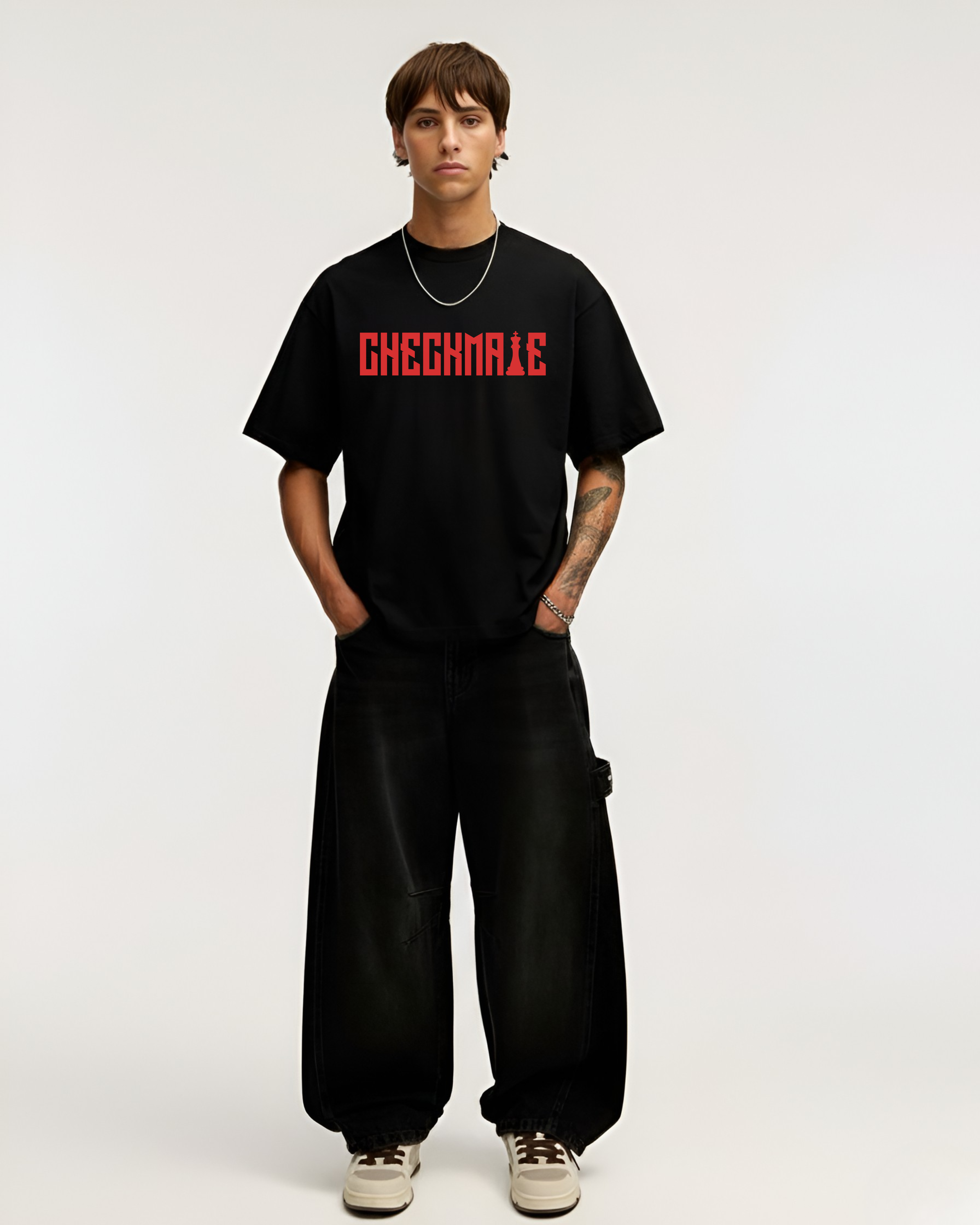 Checkmate Black Oversized T-Shirt
