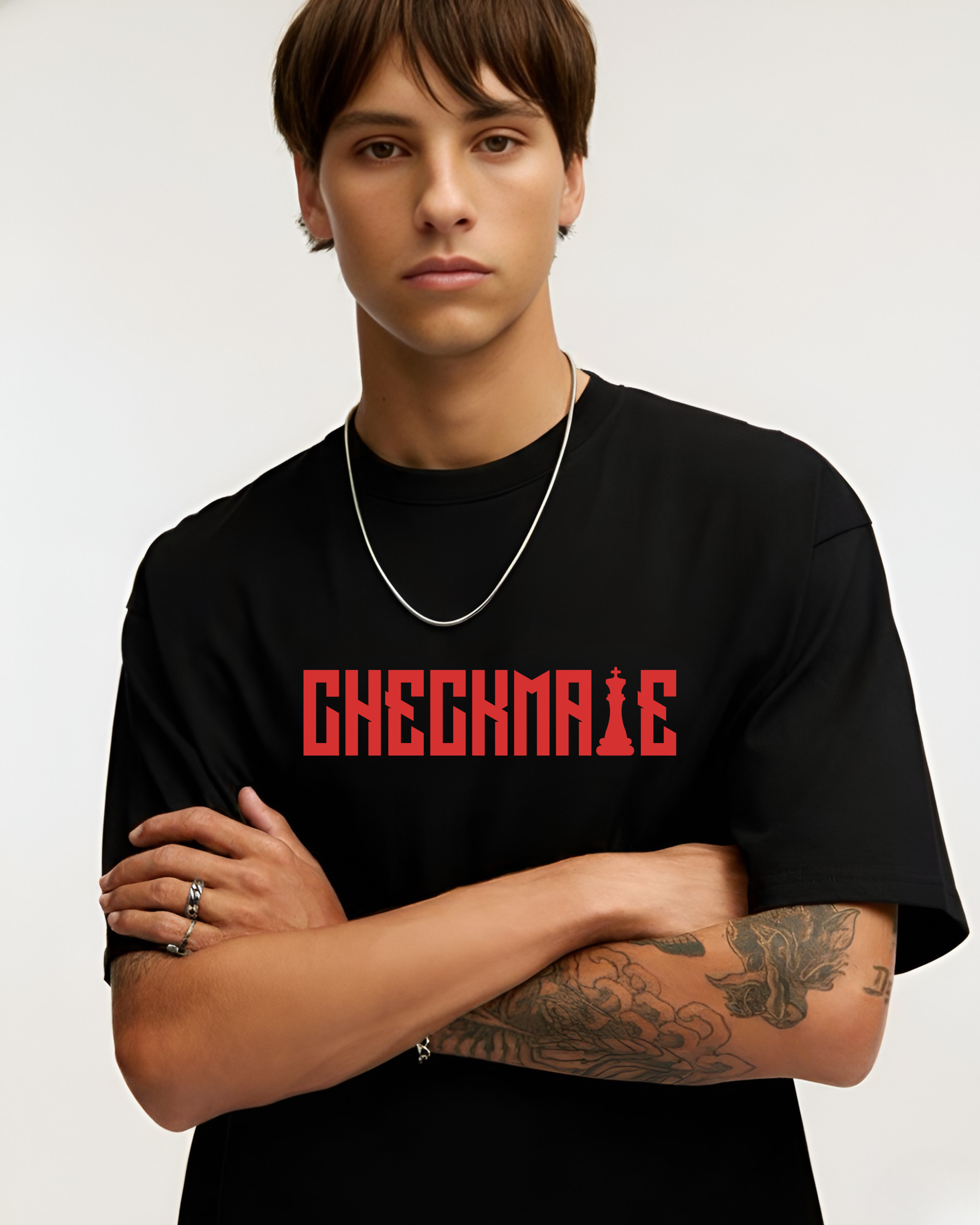 Checkmate Black Oversized T-Shirt